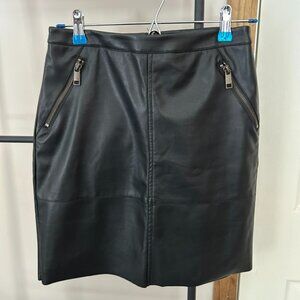 Banana Republic Black Leather Skirt